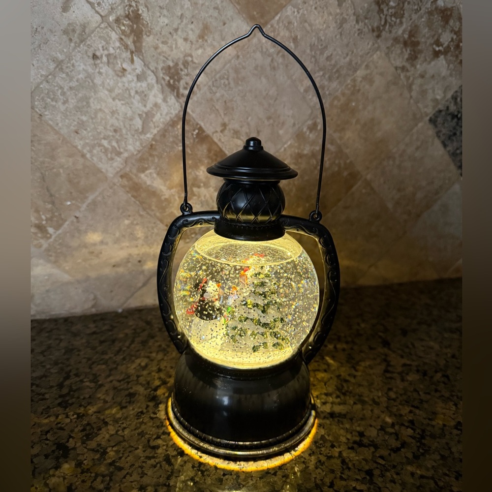 Snowman Snow Globe Light Up Lantern - Christmas / Holidays Decor